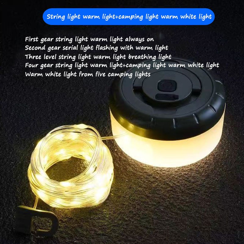 Outdoor Camping Lantern RGB, Multi-Function Retractable Handle Tent Light