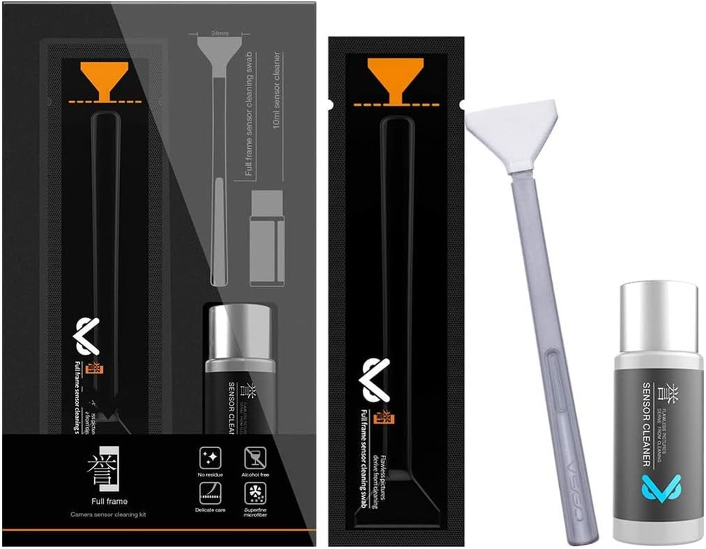 Full Frame Sensor Cleaning Kit, 12Pcs Sensor Swabs & 10Ml Sensor Cleaner for Nik