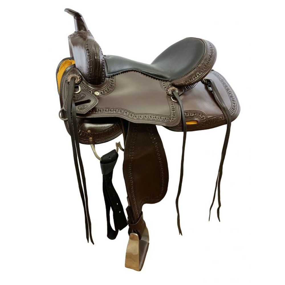 16" Circle S Trail Saddle with Stamped Border! NEW!