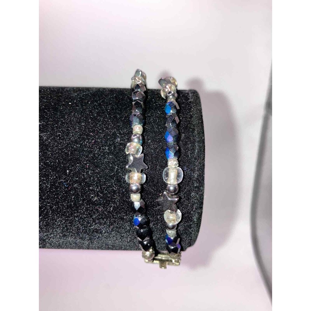 Double-Layer Translucent Colored Beads and Stars Bracelet!