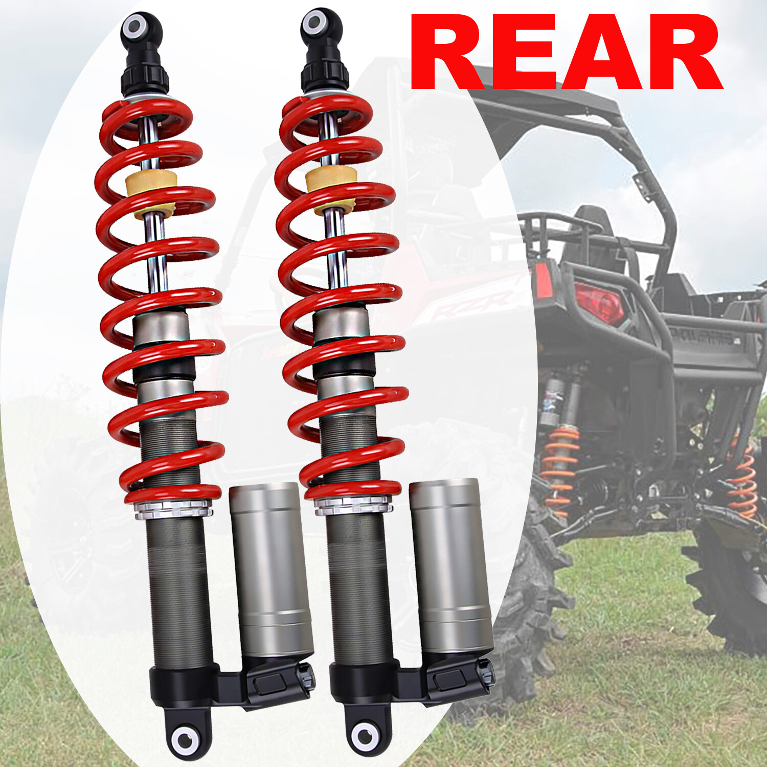 REAR SHOCK ABSORBER FOR 2008-2014 POLARIS RZR 800 S/4 DUAL RATE FULLY ADJUSTABLE