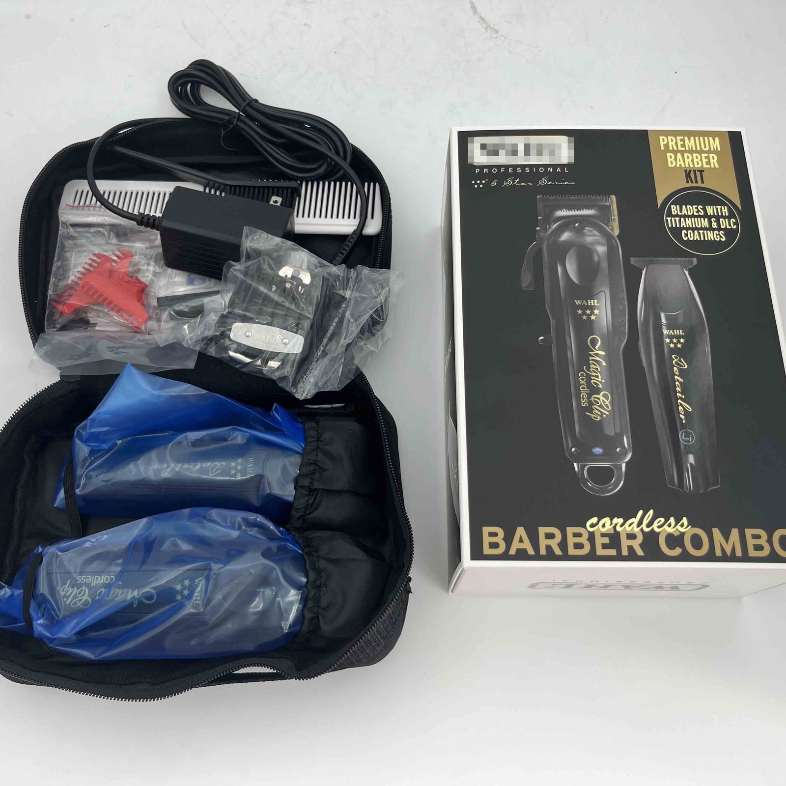 Wahl Barber Combo Black Cordless Magic Clip Clipper Detailer Trimmer 5 Star