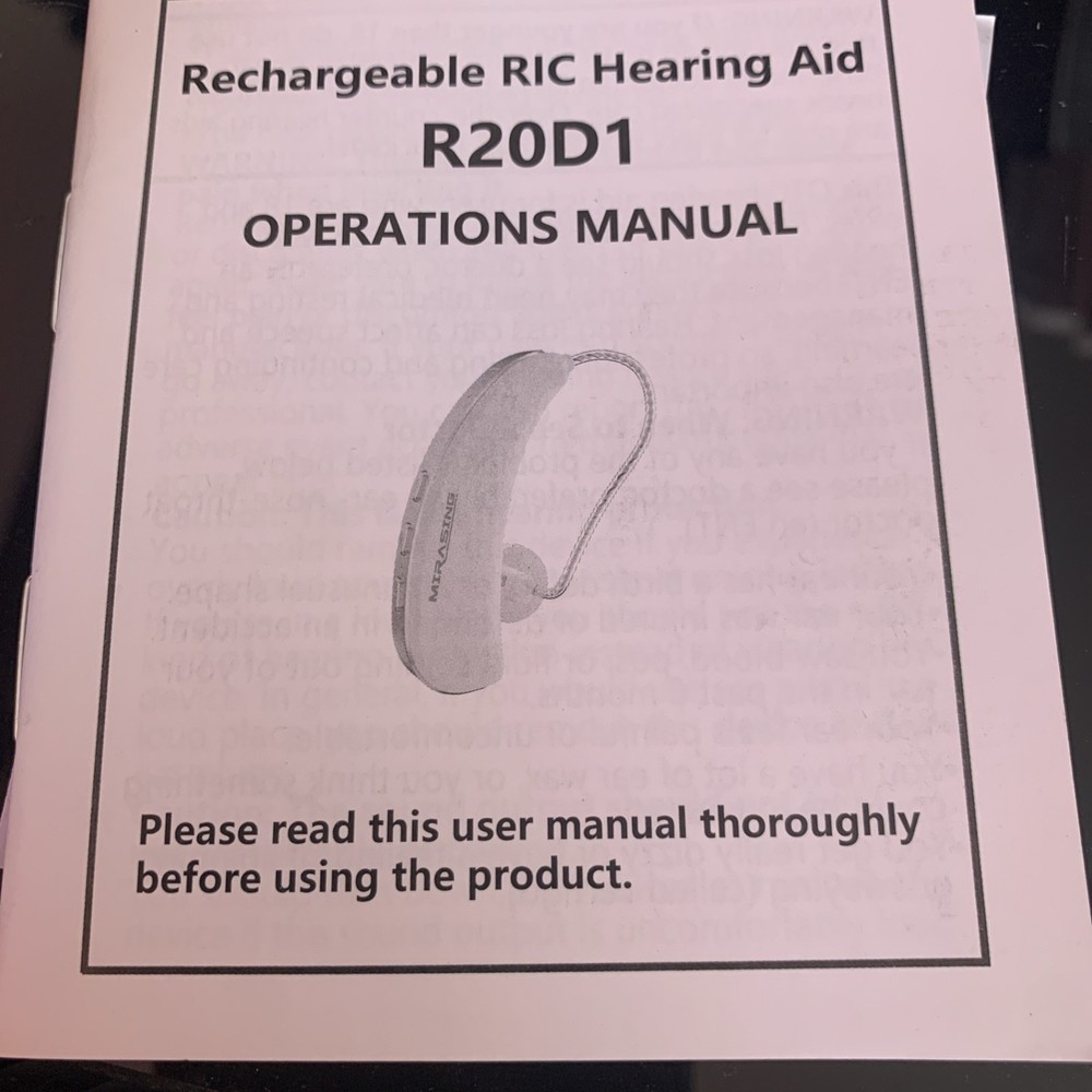MIRASING OTC HEARING AIDS Rechargeable, Model R20D1