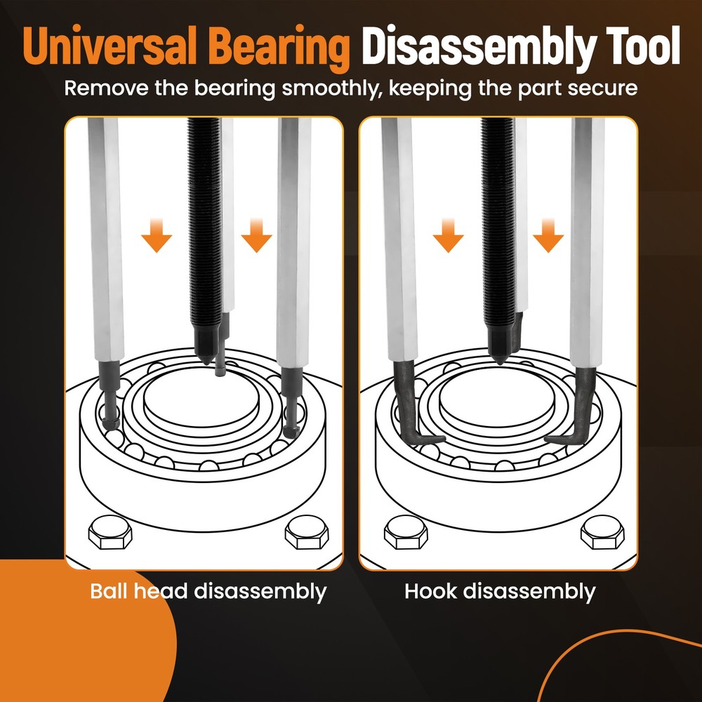 Bearing Disassembly Puller Inner Hole Puller Removal Tool Three-jaw Puller Set