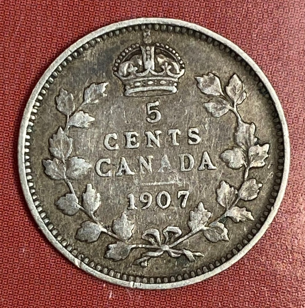 CANADA - 1907 - SILVER FIVE CENTS