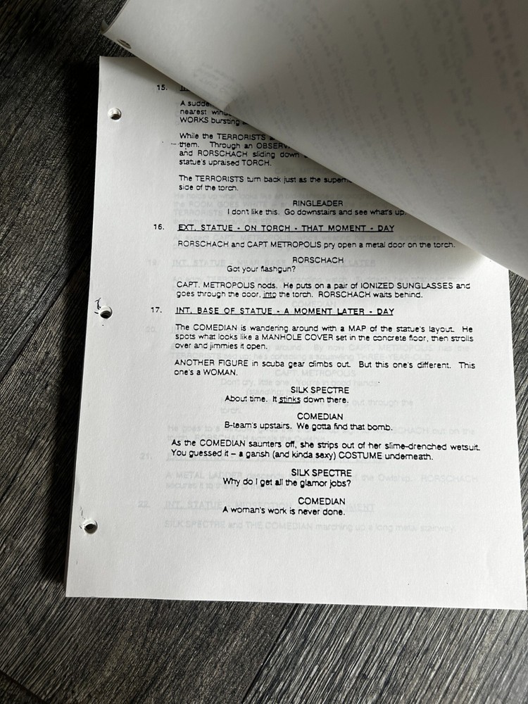 WATCHMEN Script Movie Screenplay Sam Hamm 1stDraft 1988 missing 1st pg DC Comics