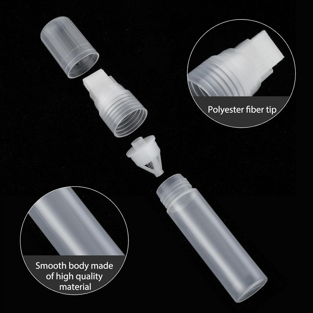 4 Pcs Refillable Paint Pens Empty Graffiti Markers transparent