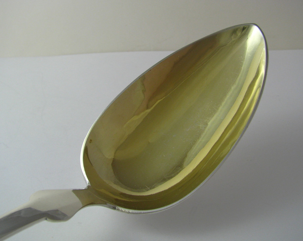 SOLID SILVER SPOON BASTING STUFFING SERVING SPOON by Guttenhöfer Germany ca1900s