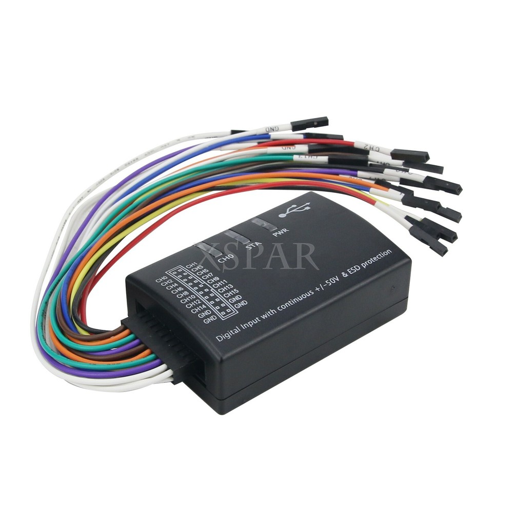 Mini 16 Logic Analyzer USB 100M Max Sample Rate 1.1.34 Support 1.2.10 Software
