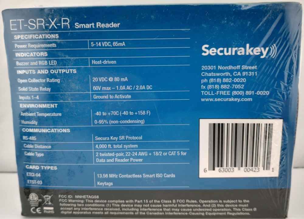 SecuraKey ET-SR-X-R Smart Card Reader