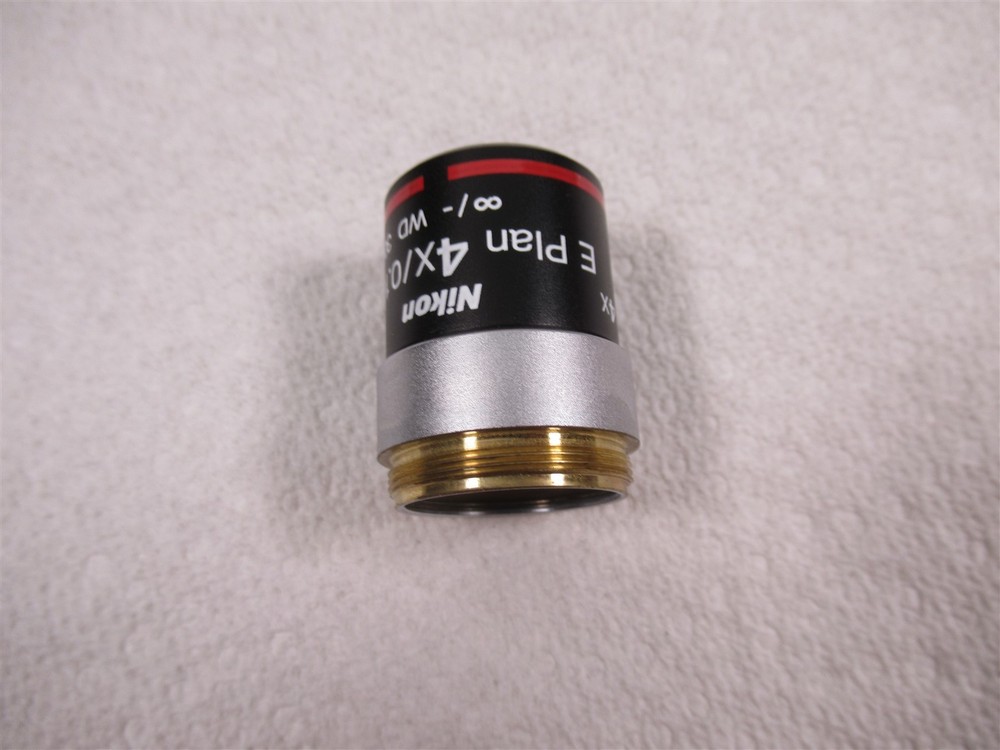 Nikon E Plan 4X Microscope Objective Lens Eclipse E200 Brightfield Microscopy