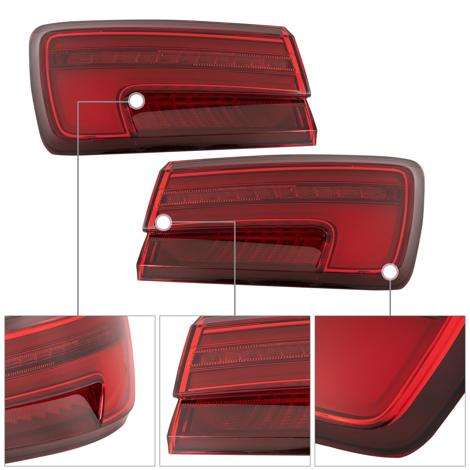 LED Tail Light for 2017 2018 2019 2020 Audi A3 8V Rear Outer Lamp Black Housing