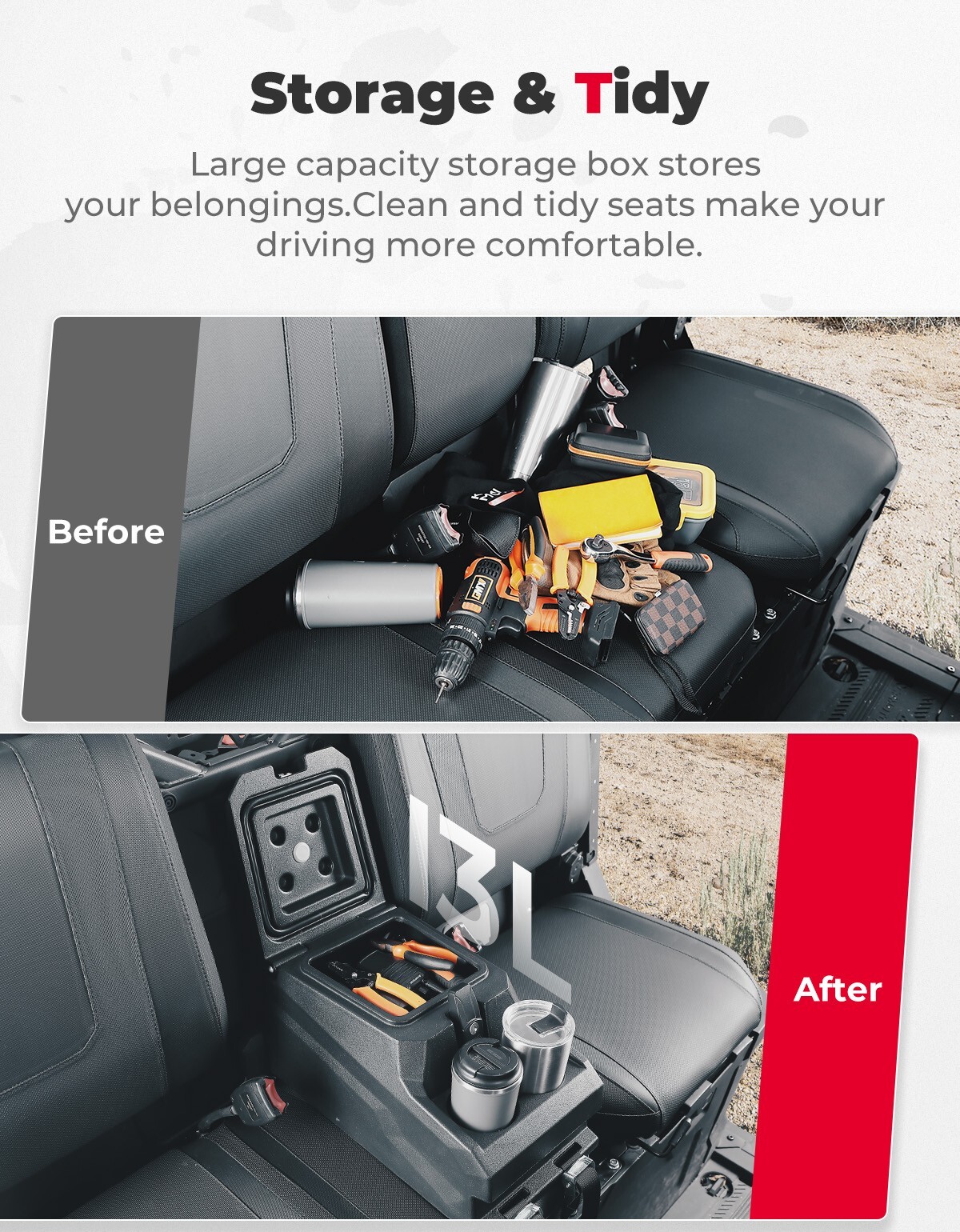 Bench Seat Center Console Armrest Box For CFMOTO Uforce 1000/1000 XL 2019-2024