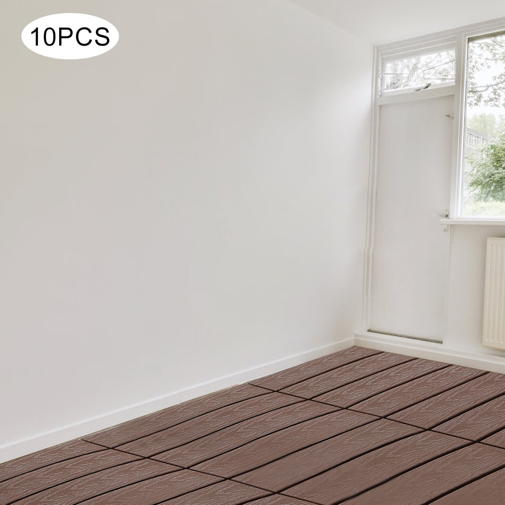 12x12" Plastic Interlocking Composite Decking Floor Deck Tiles Bacony Pavers