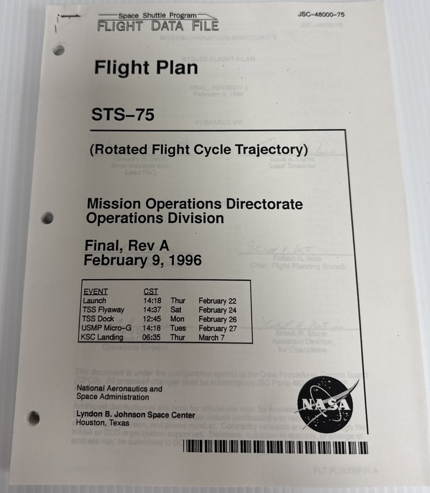 NASA Space Shuttle STS-75 Flight Plan