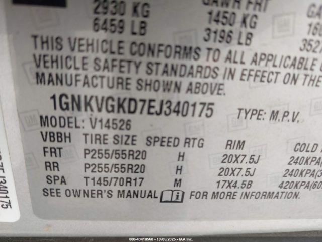 TRAVERSE 2014 Glove Box 4860658