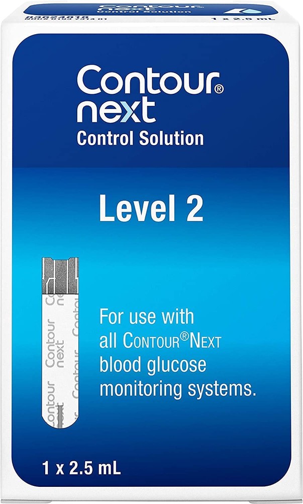 Control Solution for Glucose Test Meter, Level 2, 2.5mL Bottle