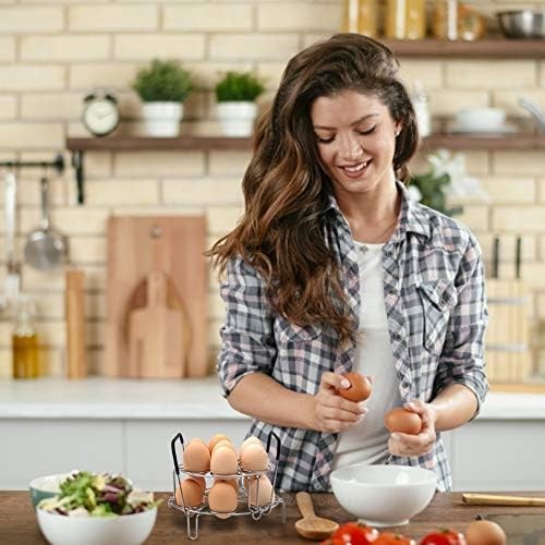 Stackable Egg Steamer, Egg Cooking Rack with Heat Resistant Silicone Handles
