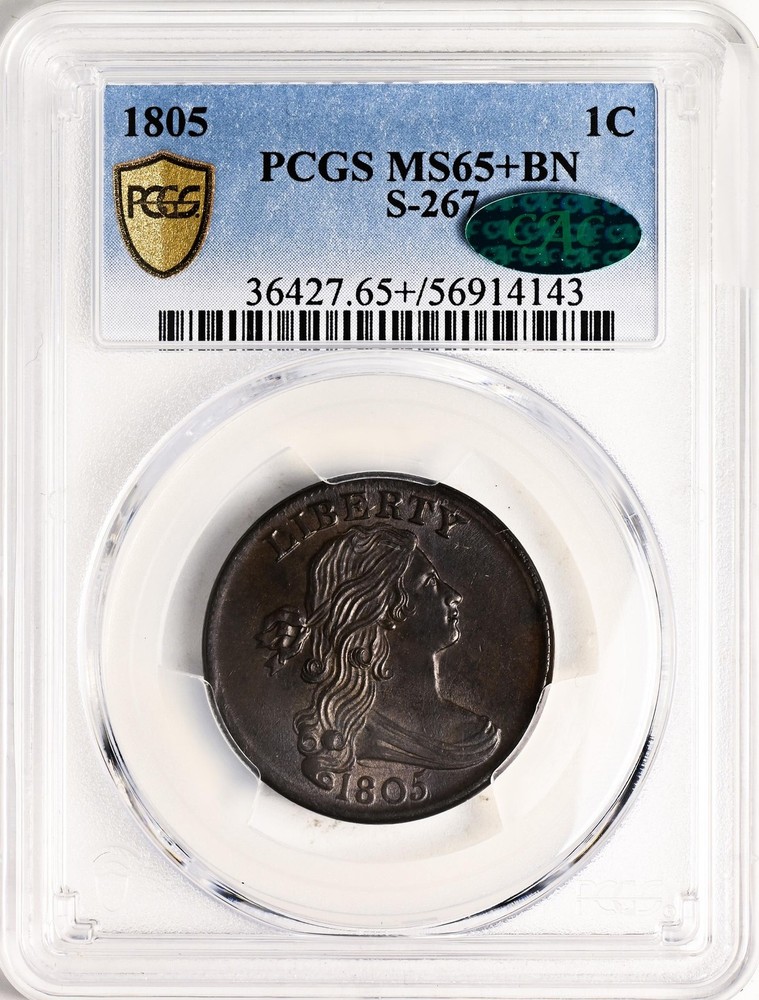 1805 DRAPED BUST 1C PCGS MS 65+ BN