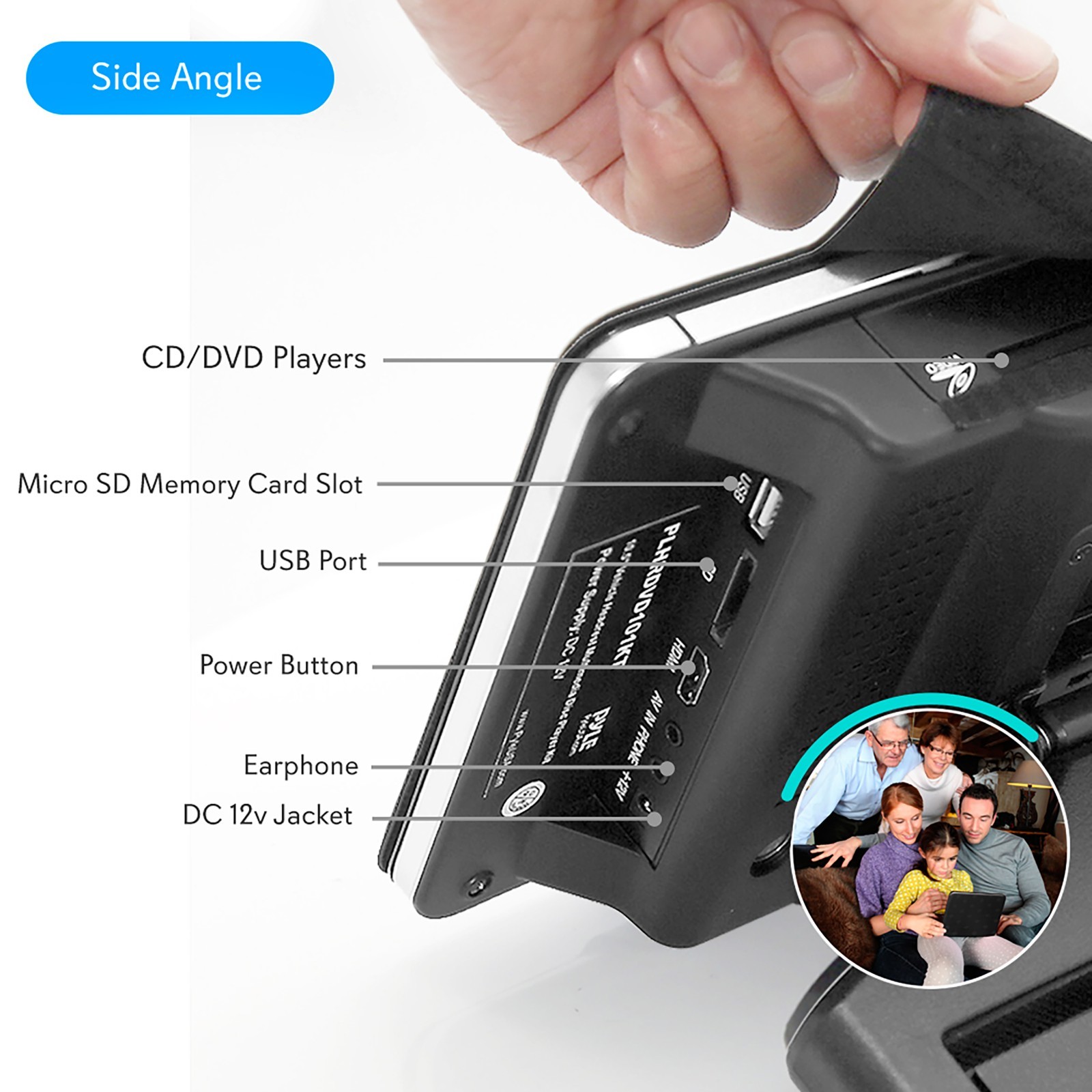 Pyle Universal Dual Vehicle Headrest Monitor - 10.5” Multimedia CD