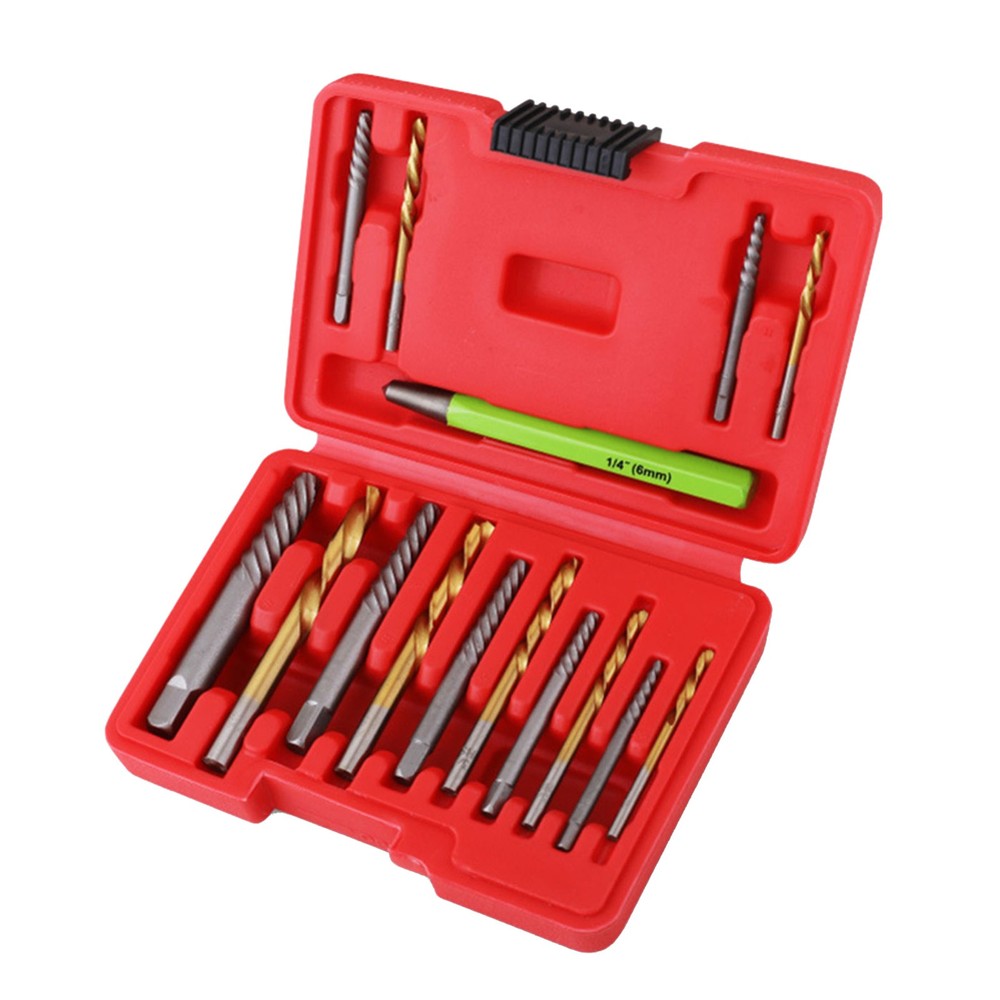 Screw Extractor Kit with CR-MO Extractor Tools & Reverse Bits for Industrial Use