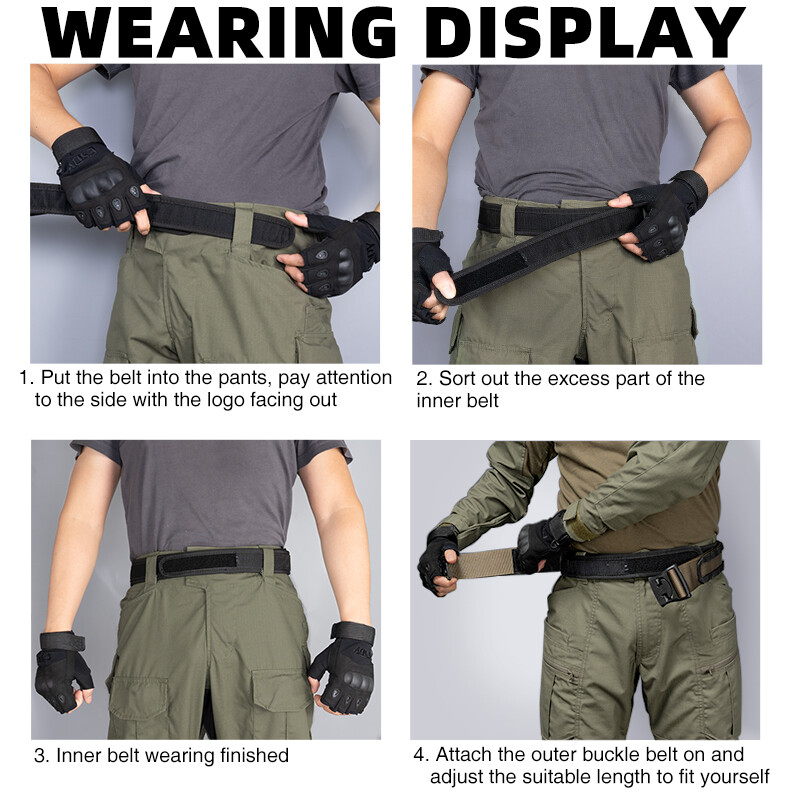 IDOGEAR 2" Tactical Belt Combat Quick Release Metal Buckle MOLLE Mens Belts Gear