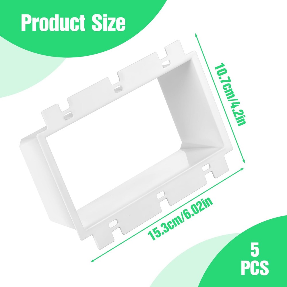 5Pcs BE3-3 Electrical Box Extender with 30Pcs Screws, Outlet 5Pcs, White