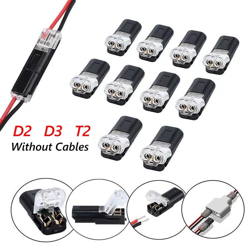 2/3 Pin Pluggable Wire Connectors Quick Splice Electrical Cable Crimp Terminal