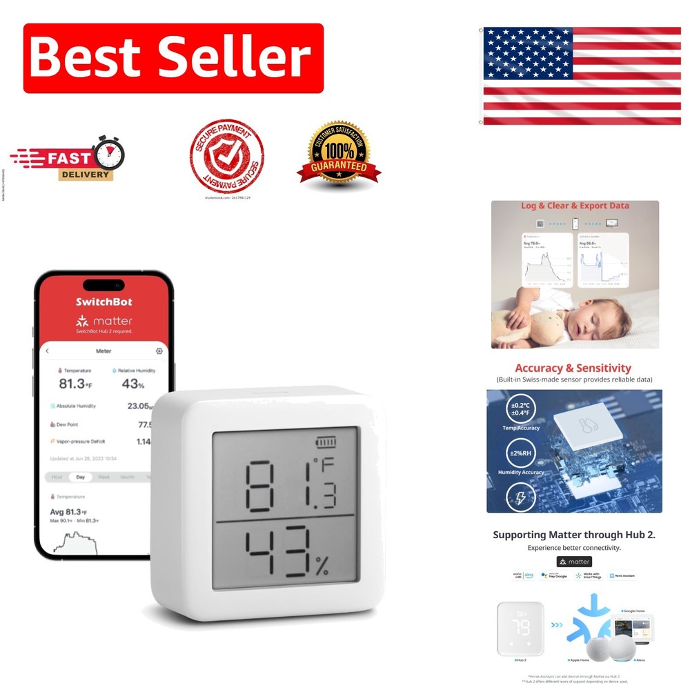 Versatile Thermometer & Hygrometer with Dewpoint Readings - Easy Installation