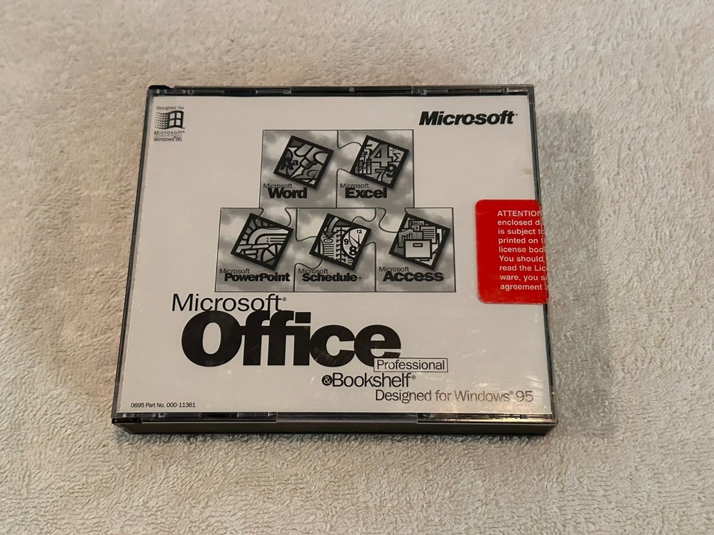 Microsoft Office Professional & Bookshelf Designed for Windows 95 Software Disc