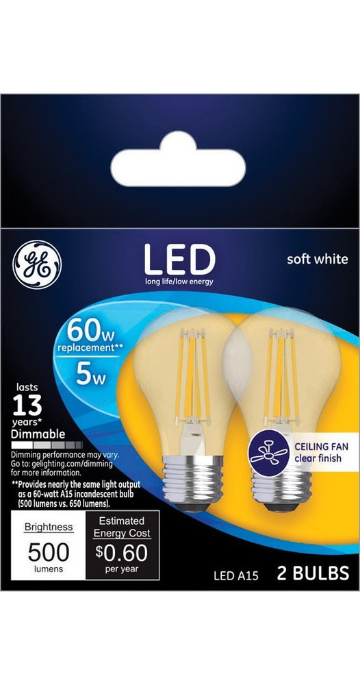GE 23444 LED Bulb A15 E26 (Medium) Soft White 60 W Clear Pair