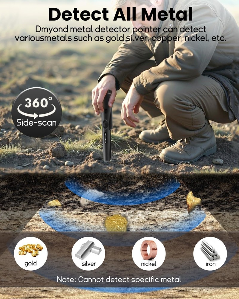 Easy Operation Waterproof Metal Detector Pinpointer - Locate Treasures with Ease