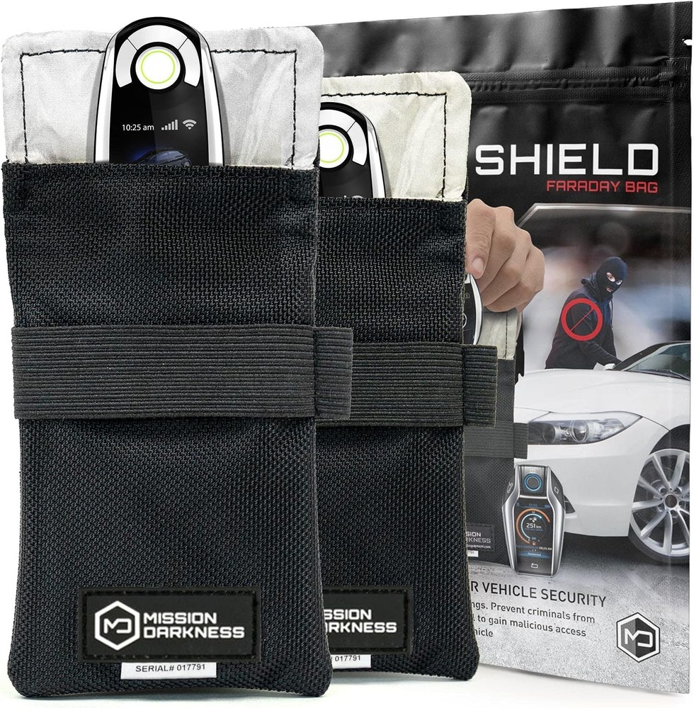 Mission Darkness Faraday Bag for Keyfobs (2-Pack) RF Shielding Protective Cas