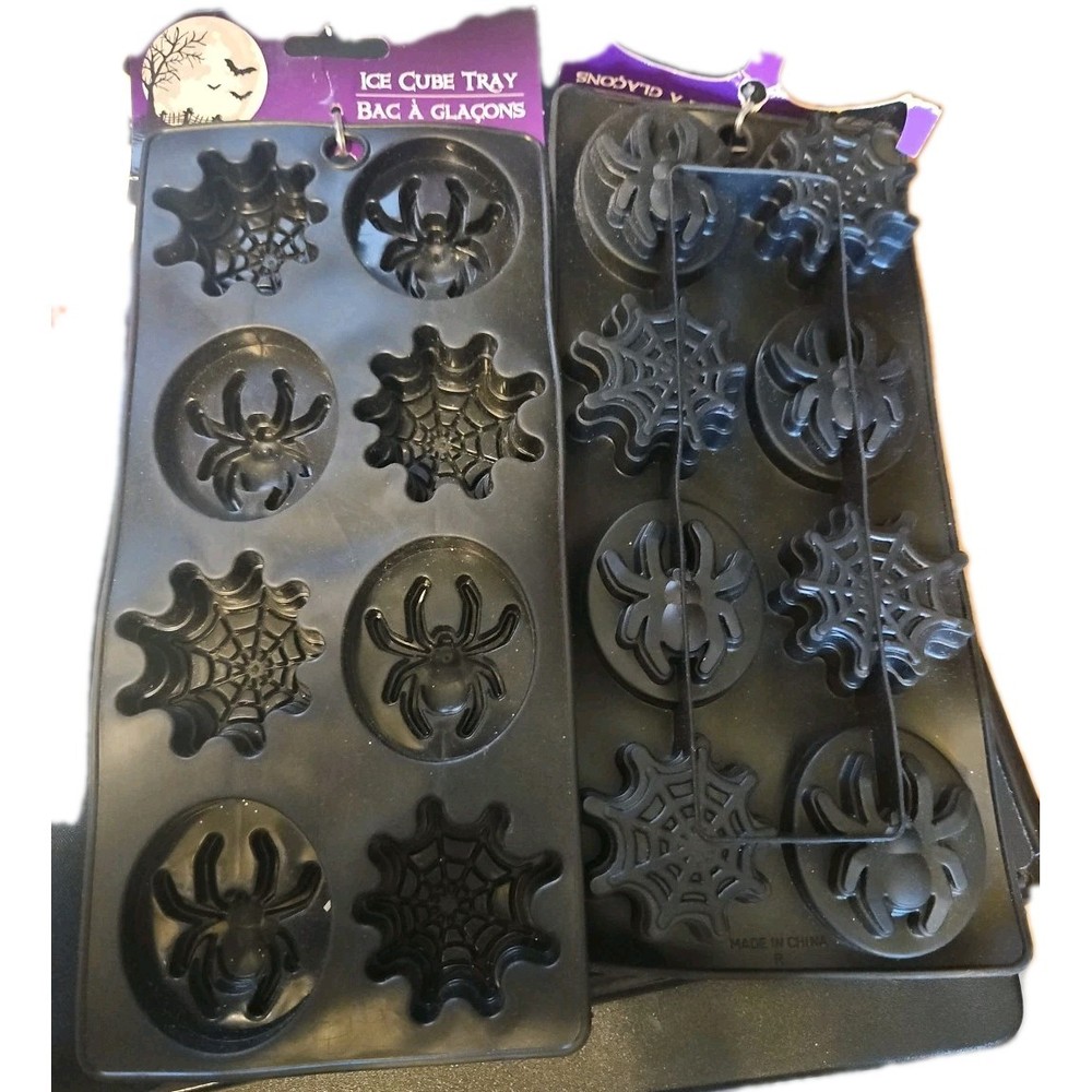 2-PACK ICE CUBE TRAY-SPIDER & WEBS-NEW!!
