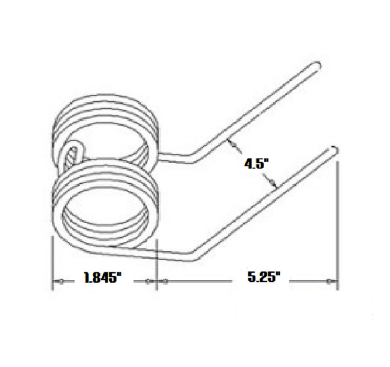 3 of Double Tine Rake Teeth 5.25" Tines x 4.5" Wide w/ 1.845" Coil 400341 Farmer
