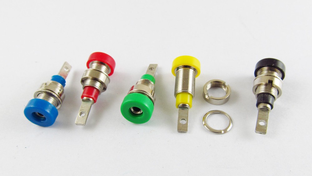 5x Copper 2mm Banana Socket Panel For Multimeter Test Probe Binding Post 5 Color