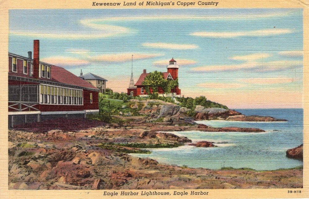 EAGLE HARBOR LIGHTHOUSE, EAGLE HARBOR, MI - PC1883