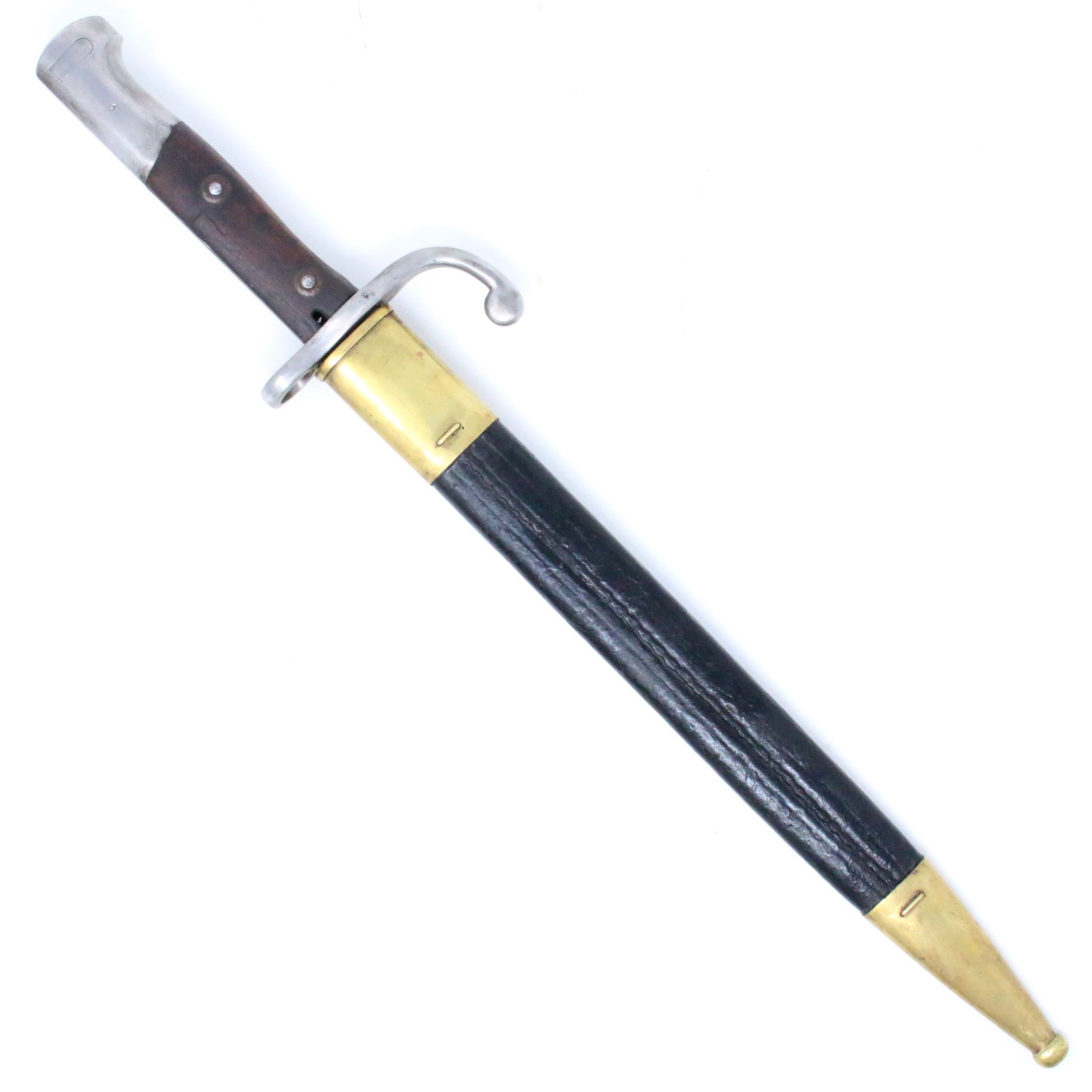 Argentine M1909 Mauser Bayonet Hooked WKC Solingen Leather Scabbard w/Fittings D