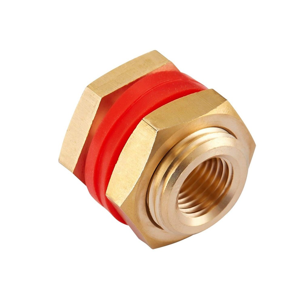 2 PCS Brass Bulkhead Coupling Both End 1/4" NPT Female,Outer Diameter