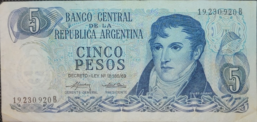 ARGENTINA 5 PESOS NOTE SE33