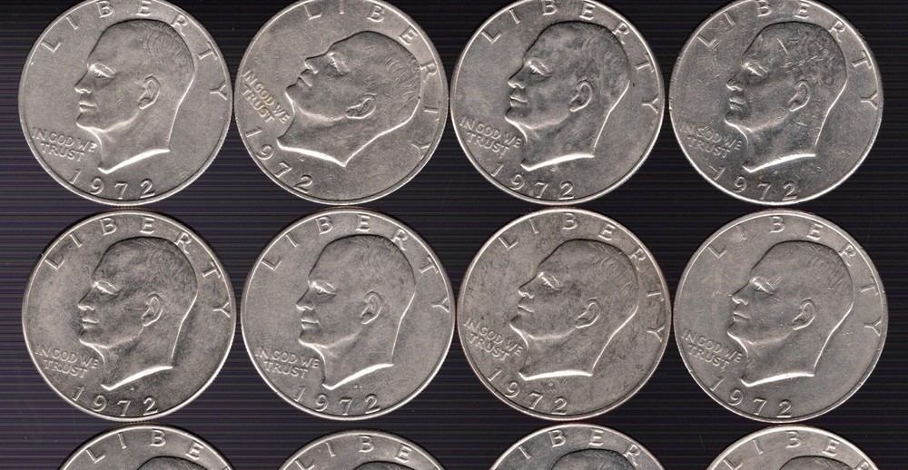 1972 21 EISENHOWER DOLLARS circulated