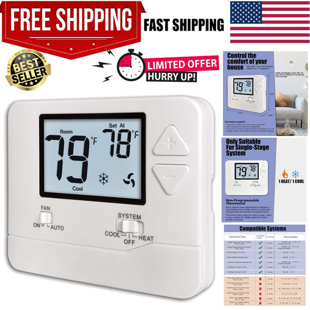 User-Friendly Non-Programmable Thermostat for Efficient Temperature Control