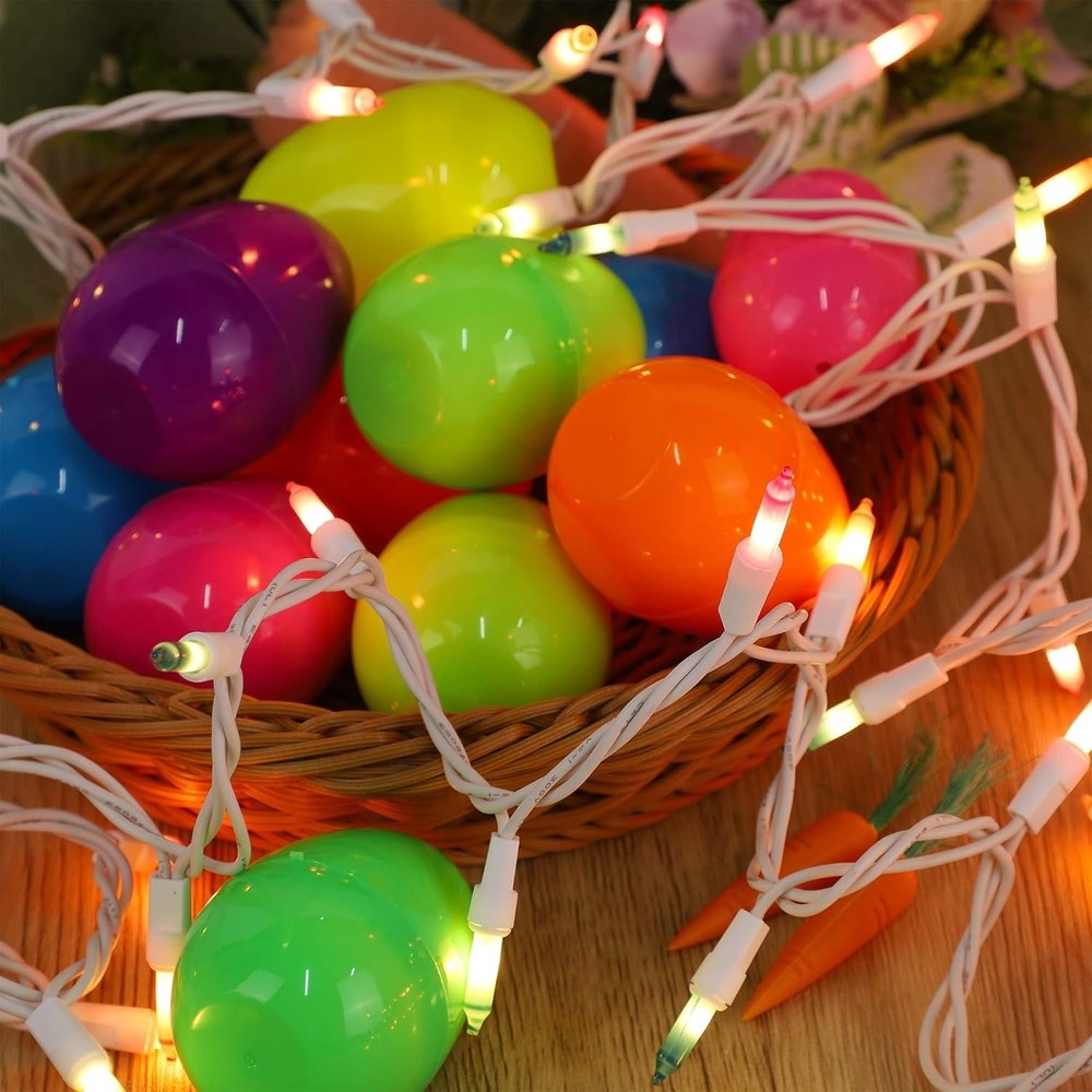 3 Sets Easter String Lights, 150 Count 30 FT Each White Wire Mini Pastel Fair...