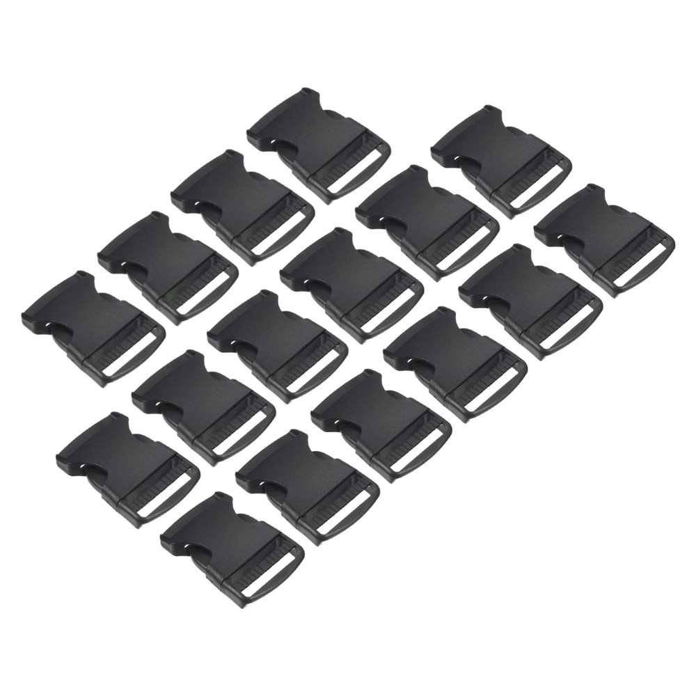 Plastic Buckles 16 Pack Quick Side Release Clips Black 39mm