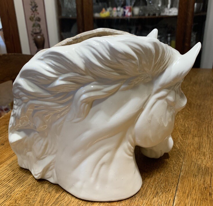 Horse Bust Planter Ceramic Bisque Mare And Foal