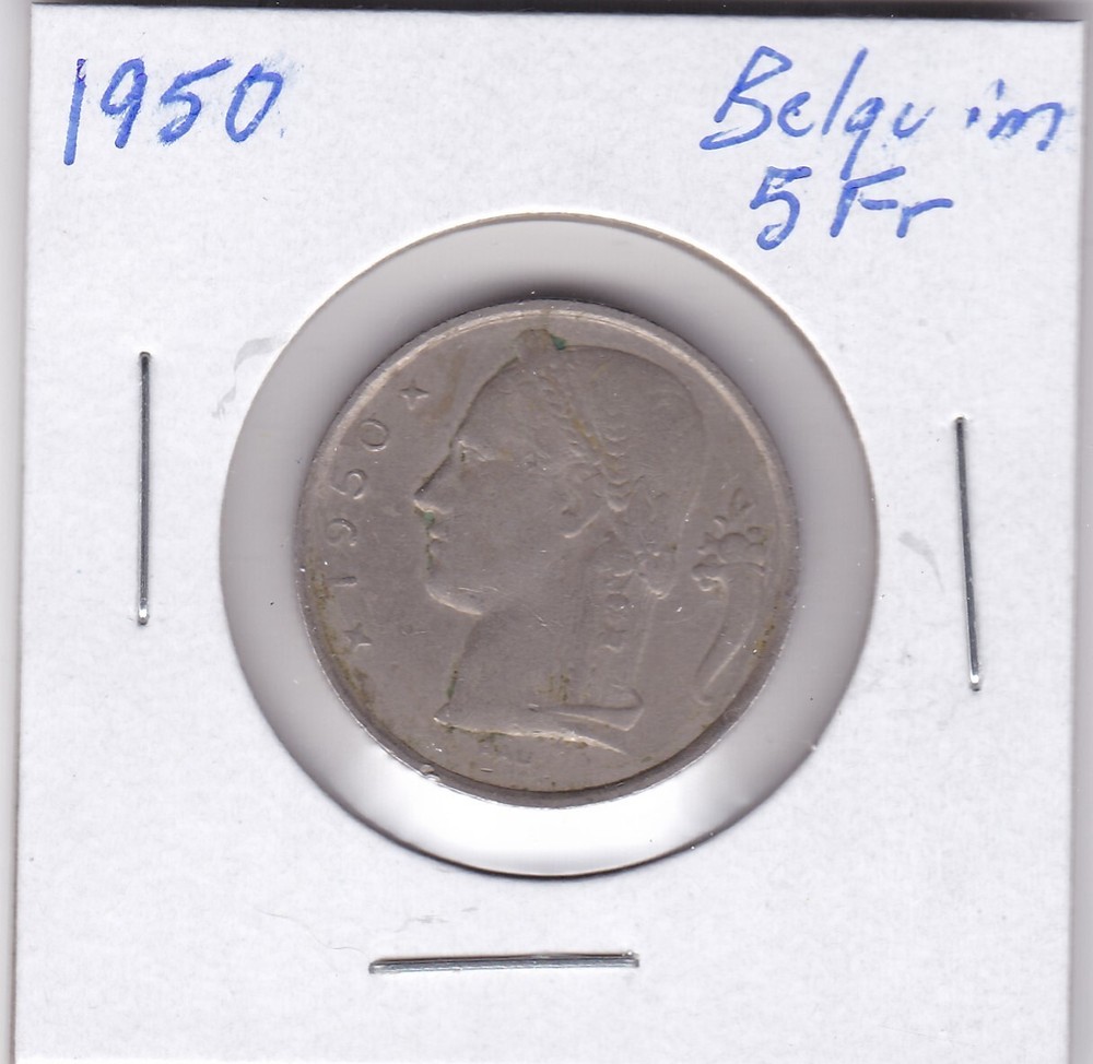 1950 Belgium 5 Francs