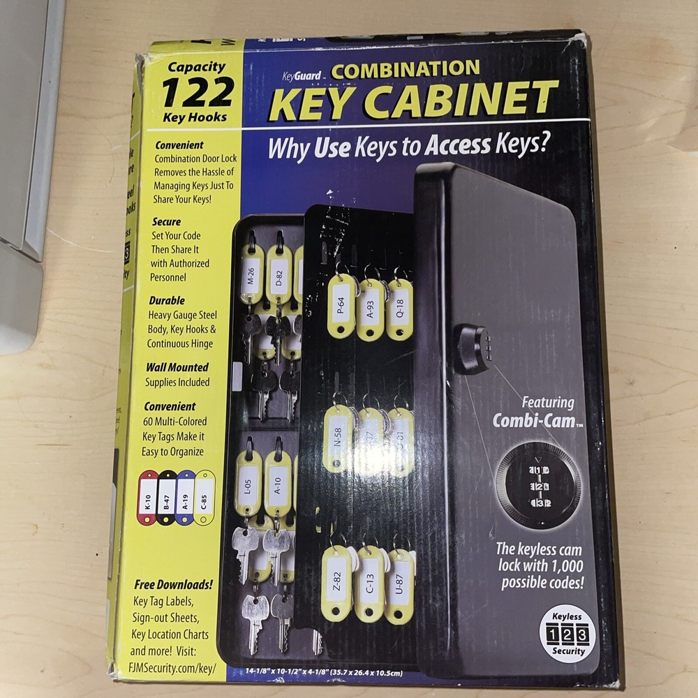 KeyGuard Combination Key Cabinet 122 Key Hooks (Used)