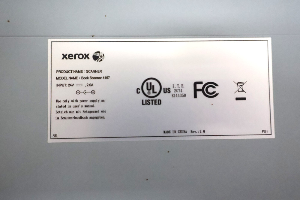 Xerox Book Scanner 4167 Flatbed Scanner Large Format without adapter