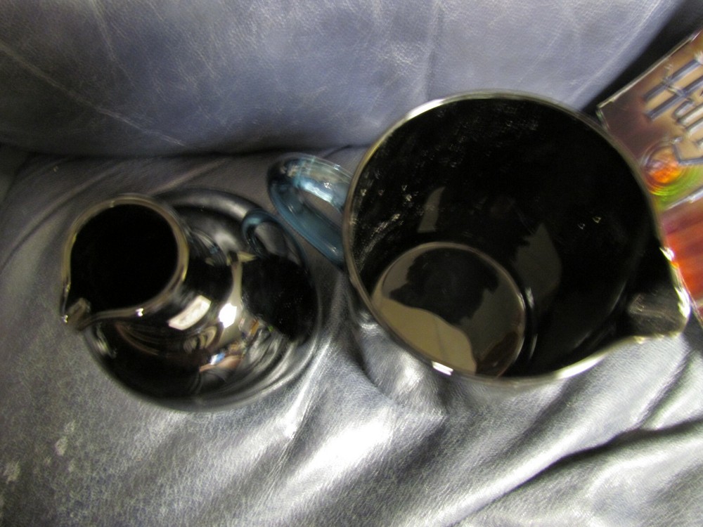 Blue SASAKI Crystal Decanter and Pitcher