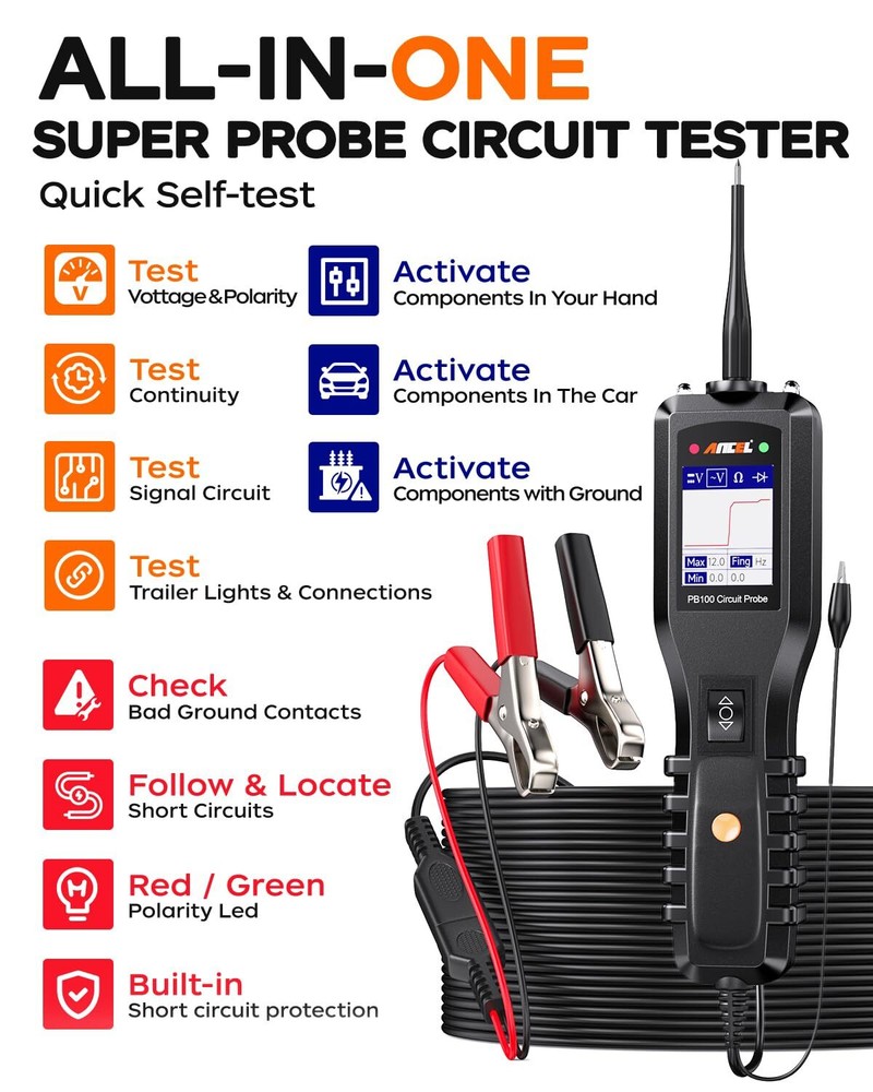 Car PowerScan Electrical Tester Power Probe Circuit Tester AVOmeter Diagnostic